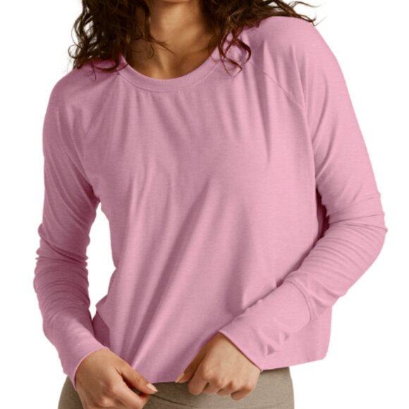 NWT! BEYOND YOGA Featherweight Daydreamer Pullover in Pink Haze Heather L - Picture 1 of 11